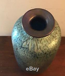 STEUBEN Blue Iridescent VASE Very Nice Condition