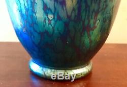 STEUBEN Blue Iridescent VASE Very Nice Condition