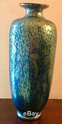 STEUBEN Blue Iridescent VASE Very Nice Condition