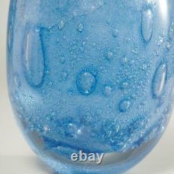 STROMBERGSHYTTAN BLUE GLASS VASE With INTERNAL BUBBLES