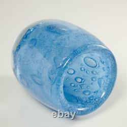 STROMBERGSHYTTAN BLUE GLASS VASE With INTERNAL BUBBLES