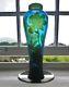 STUNNING Art Nouveau Style Reproduction Galle Carved Cameo Glass Vase Green Blue