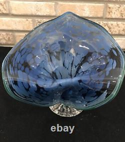 STUNNING Hand Blown Jack in the Pulpit Art Glass Calla Lily VASE COBALT BLUE