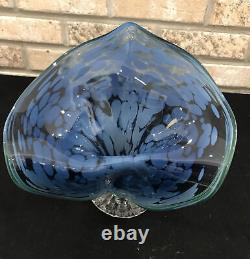 STUNNING Hand Blown Jack in the Pulpit Art Glass Calla Lily VASE COBALT BLUE