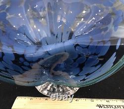 STUNNING Hand Blown Jack in the Pulpit Art Glass Calla Lily VASE COBALT BLUE