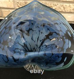 STUNNING Hand Blown Jack in the Pulpit Art Glass Calla Lily VASE COBALT BLUE