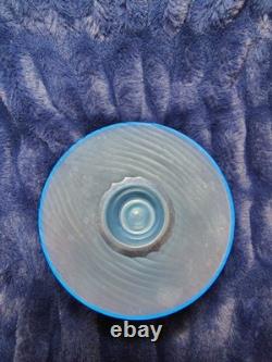 Salviati Murano Italy Battuto Glass Vase Signed 2002 Blue Modern
