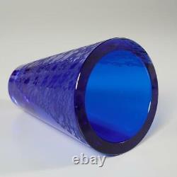 Sasaki Volcano Cobalt 1992-93 Blue Art Glass Crystal Vase, 7