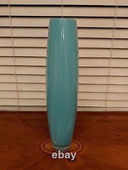 Sasaski Vase 20 Glass Vase Aqua Blue Turquoise Gorgeous Made In Poland