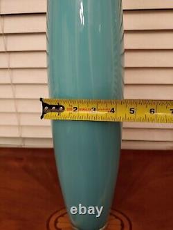 Sasaski Vase 20 Glass Vase Aqua Blue Turquoise Gorgeous Made In Poland