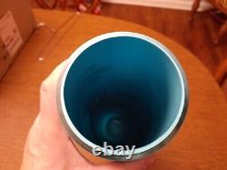 Sasaski Vase 20 Glass Vase Aqua Blue Turquoise Gorgeous Made In Poland