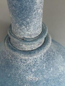 Seguso blue scavo Murano Italian glass vase 13.75 tall