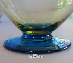 Set of 6 Steuben Blue & Amber Art Glass Sherbets c. 1925 American Antique vase