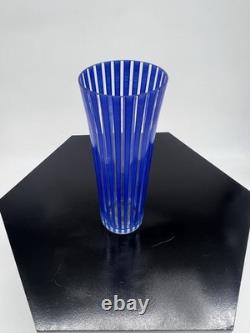 Set of 6 Striped Glass Vases Blue, Red, Yellow, Green, White, Purple Set of 6 Striped Glass Vases Blue, Red, Yellow, Green, White, Purple