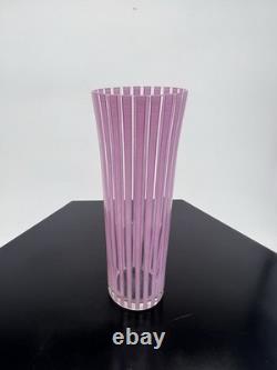 Set of 6 Striped Glass Vases Blue, Red, Yellow, Green, White, Purple