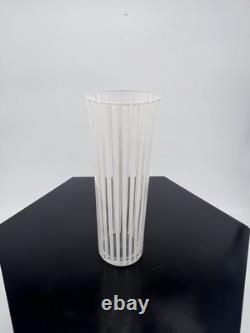 Set of 6 Striped Glass Vases Blue, Red, Yellow, Green, White, Purple