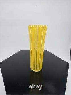 Set of 6 Striped Glass Vases Blue, Red, Yellow, Green, White, Purple