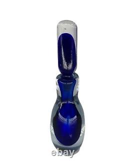 Set of 7 VTG Blue Cobalt Glass Glasses Vase Bowl Perfume Bottle