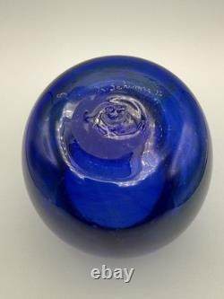 Signed K. Schunweg 1972 Hand Blown Cobalt Blue Art Glass Vase Signed K. Schunweg 1972 Hand Blown Cobalt Blue Art Glass Vase