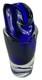 Signed Murano Style Glass Vase- Cobalt Blue 9 Inches Tall Abstract Modernism Art