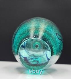 Signed Robert Held Canadian Studio Art Glass Vase Perfume Bottle Iridescent 4