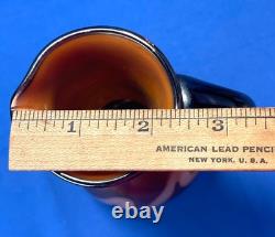 Signed Spurlock 1980 Studio Art Glass Iridescent Vase Applied Handle Loetz Style