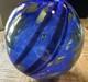 Signed Tim Lazer Blue Silver Art Glass Vase, 5