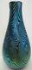 Signed swirled pulled feather blue Orient & Flume vase