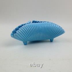 Sowerby Turquoise Vitro-Porcelain Tricorn Pin Dish Pattern 1165 Blue Milk Glass