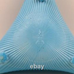 Sowerby Turquoise Vitro-Porcelain Tricorn Pin Dish Pattern 1165 Blue Milk Glass