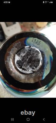 Special Jim Lundberg Signed Unique Vase 1983. Rare! One-off By Studio Founder