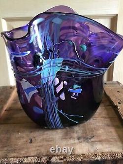 Stephen R Nelson 1989 Signed Art Glass Vase Stunning Detail