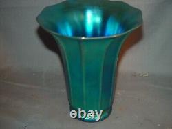 Steuben Blue Aurene Shade Vase