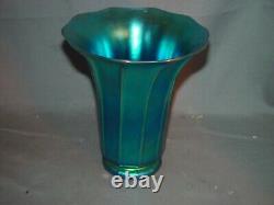 Steuben Blue Aurene Shade Vase