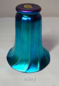 Steuben, Blue Aurene Shade Vase, Very Nice, Bob Rockwell Gallery