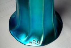 Steuben, Blue Aurene Shade Vase, Very Nice, Bob Rockwell Gallery