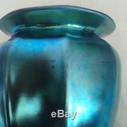 Steuben Glass Blue Aurene #938 Shade Vase
