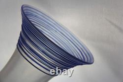 Steuben Verre de Soie with Blue Threading Glass Vase