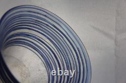 Steuben Verre de Soie with Blue Threading Glass Vase