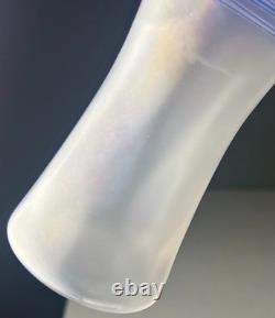 Steuben Verre de Soie with Blue Threading Glass Vase