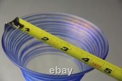 Steuben Verre de Soie with Blue Threading Glass Vase