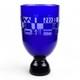 Steven Correia Cobalt Blue Art Glass Vase with Abstract Cut Designs