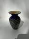 Steven Lundberg Glass Art Iridescent Weaved Basket Vase Cobalt Blue Signed