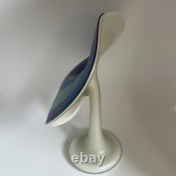 Stuart Abelman Jack in the Pulpit Art Glass Vase White and Iridescent Blue V270M