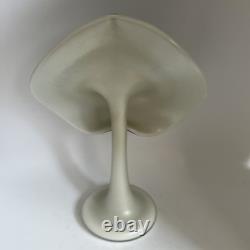 Stuart Abelman Jack in the Pulpit Art Glass Vase White and Iridescent Blue V270M