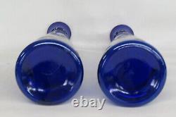 Studio Nova Cobalt Blue Glass Moon Spiral Spade Rainbow Tall Vases a Pair 3103B