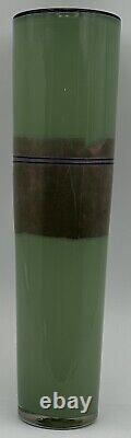 Studio Paran Silver Enso Hand Crafted Green Art Glass Vase by Richard Jones 2006