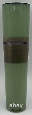 Studio Paran Silver Enso Hand Crafted Green Art Glass Vase by Richard Jones 2006