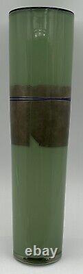 Studio Paran Silver Enso Hand Crafted Green Art Glass Vase by Richard Jones 2006