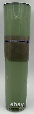 Studio Paran Silver Enso Hand Crafted Green Art Glass Vase by Richard Jones 2006